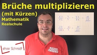 Brüche multiplizieren mit Kürzen  quotschlauequot Methode  spart Zeit  Lehrerschmidt [upl. by Syst]