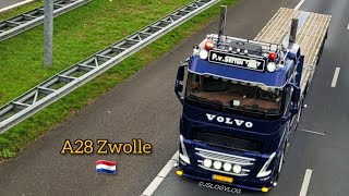 《 A28 Zwolle 》Trucklights horns sounds Openpipe Zandbergen Grooten Gerbuvet etc [upl. by Losyram]