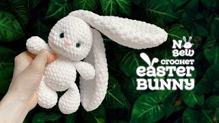 NOSEW  Crochet Easter Bunny 🐰 Long Ears Bunny [upl. by Ahsotal]