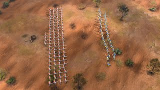 100 ManAtArms vs 33 Landsknecht  Age of Empires 4 [upl. by Anazraf17]