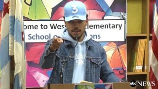 Chance the Rapper Full Press Conference Donates 1M to Chicago Public Schools  ABC News [upl. by Ilan]