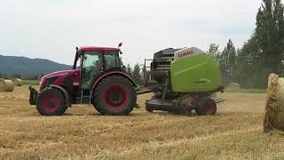 RONDE BALEN PERSEN MET EEN ZETOR PROXIMA110 PLUS EN EEN CLAAS VARIANT 360 RONDE BALENPERS [upl. by Aivatnuahs]