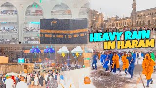 Rain Heavy in haram⛈️  6 August 2024  Makkah Live Today  Makkah Madina vlog [upl. by Yleen]