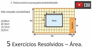 Exercícios de Área  SARESP 6º e 7º anos [upl. by Nnalyrehs]