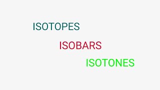 ISOTOPES ISOBARS and ISOTONES with examples [upl. by Latoniah119]