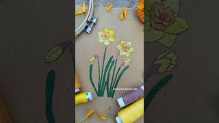 Daffodil 🌼🌼 embroidery flowerembroidery [upl. by Violeta]