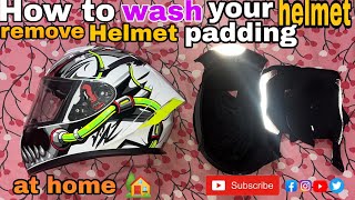 helmet padding remove padding washing at home viralvideo informative trending views sub [upl. by Otho]