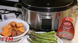 How to make a Ham Dinner with Sweet Potatoes and Asparagus in the Cosori Slow Cooker [upl. by Annai]