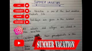 Summer Vacation EssayEssay on Summer Vacation 10lines [upl. by Leoine]