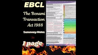 The Benami Transaction Act Summary NOTES  EBCL  CS EXECUTIVE  RS ACADEMY [upl. by Nari]