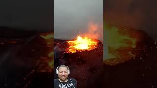 Drone VS Volcano volcanic nature lava earth fire volcano youtubeshorts yt viralreels fvp [upl. by Rosalia562]