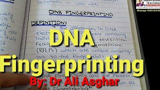 DNA fingerprinting Lecture 3 XII Biology Chapter 9 [upl. by Inal]