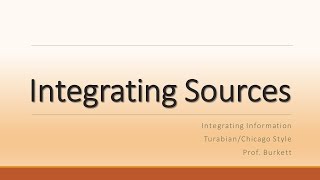 Integrating Sources in TurabianChicago Style [upl. by Aynos]