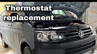 VW Transporter T5 19 TDI Thermostat replacement [upl. by Leopoldine794]