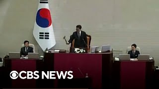 South Korean president impeached over martial law actions [upl. by Yedsnil]