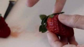 How to make a Strawberry into a edible plate decoration [upl. by Boony]