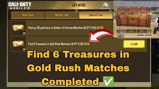 How to Find 6 Treasures in Gold Rush Matches Cod Mobile 2024  Golden Opportunity Match [upl. by Dnumde458]