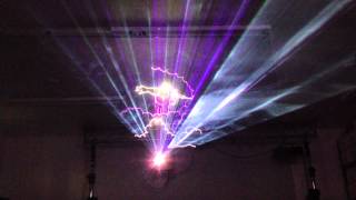 NRG Laser Know How 3W RGB ILDA 30K 3D Laser Beam Light Show Demonstration [upl. by Aissak183]