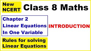 Class 8 Maths  Chapter 2  Introduction  Linear Equations In One Variable  New NCERT [upl. by Florinda551]