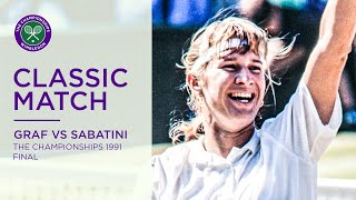 Steffi Graf vs Gabriela Sabatini  Wimbledon 1991 Final  Full Match [upl. by Ailadi803]