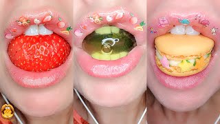 ASMR Satisfying Eating Sounds Macaron Jelly Fruit Mukbang 먹방 [upl. by Sorenson]