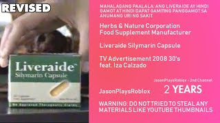 Liveraide Silymarin Capsule TVC 30s with Iza Calzado 2008 Revised [upl. by Nyrmac165]