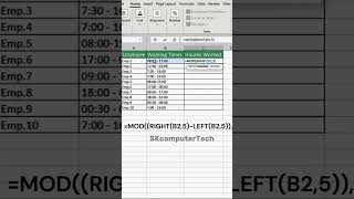 How To Calculate The Number Of Hours Worked In Excel Tips amp Tricks  MOD Formula excelshortcuts [upl. by Chaudoin944]