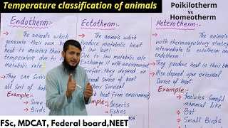 Temperature classification of animals  Classification of animals on the basis of temperature  12th [upl. by Ignaz]