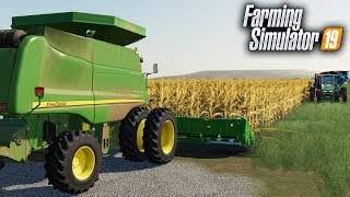 FS19 DIGGING INTO CORN HARVESTING OUR LAST CORN FIELD FOR THE FALL [upl. by Ahsiuq]