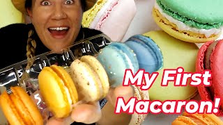 My 1st Macaron Ever Food Review and Reaction from Waterbean Coffee [upl. by Aynuat188]