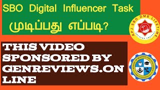 🔴👉SBO Digital Influencer Task முடிப்பது எப்படிsbotvm sbojob This Video Sponsored by Genreviews [upl. by Ayanet]