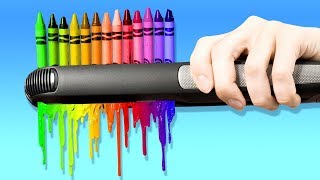 19 BRICOLAGES GÉNIAUX AVEC DES CRAYONS [upl. by Ahsiet]