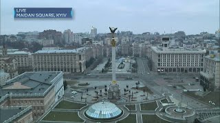 Air raid sirens sound in Ukraine capital Kyiv for the second day running [upl. by Adiuqal]