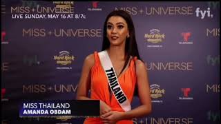 Miss Thailand Amanda Obnam Full Telemundo Interview  Miss Universe [upl. by Hannahc]