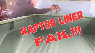 Extreme Raptor Liner Spray Job Failure Huge Mess [upl. by Tenney209]