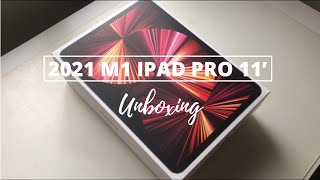 2021 M1 IPAD PRO 11’ UNBOXING❤️ no music [upl. by Brodsky]