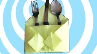 Simple Napkin Silverware Pocket Table Decoration HD [upl. by Keppel]