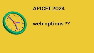 APICET 2024 web options  MBA MCA [upl. by Alehc]