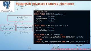 PostgreSQL Inheritance Advanced Features  Inheritance in PostgreSQL  POSTGRESQL INHERITS VD81 [upl. by Assereht]