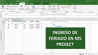 MS PROJECT  Ingreso de día feriado al calendario del proyecto [upl. by Notserc538]