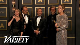 ‘Coda’ Best Adapted Screenplay Full Backstage Oscars Speech [upl. by Nwadal705]