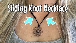 How to tie sliding knots into a necklace cord  simple adjustable knot for pendants [upl. by Airpal]