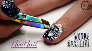 ♥ NAIL TUTORIAL ♥ Naklejki wodne NeoNail i hybryda Andromeda ♥ [upl. by Lekcim]