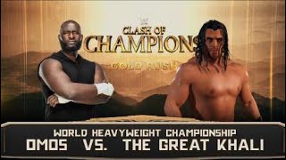 Omos Vs The Great Khali WWE 2K22 [upl. by Ahsirak]