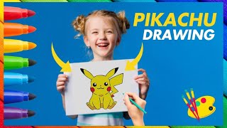 Drawing and Painting For Kids How to Draw a Pikachu Easy for Toddlers [upl. by Benny847]