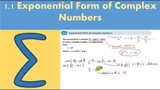 11 Exponential Form of Complex Numbers CORE 2  Chapter 1 Complex numbers [upl. by Zitvaa565]