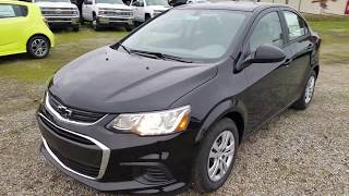 2019 Chevy SONIC Sedan LS  Mosaic Black Metallic  Full Walk Around Review [upl. by Amling]