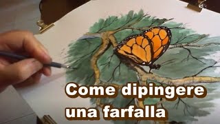 tutorial acquerello come dipingere una farfalla  a line and wash watercolour of a butterfly [upl. by Adnamal353]