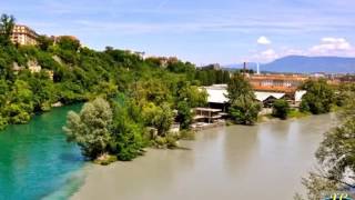 Confluence of Rhone and Arve Rivers  Geneva Switzerland [upl. by Christophe]