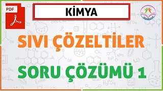 SIVI ÇÖZELTİLER SORU ÇÖZÜMÜ 1 ÇÖZÜCÜÇÖZÜNEN ETKİLEŞİMİ MOLARİTE [upl. by Laurianne]